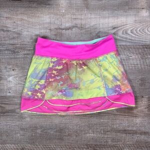 Ivivva by Lululemon Girls Size 14 Pink Green Set The Pace Tennis Skirt Skort